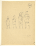 39665 Afbeelding van vier kinderen uit één gezin, in oplopende lengte.